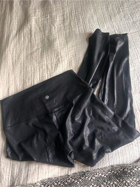 lululemon athletica Black Shiny Leggings
